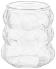 VIVALUXE Şeffaf Kabarcıklı Cam Bardak 7 cm | Kalın Cam Mini Su, Kahve, Kola ve Meşrubat Bardağı | 4’lü Set – Dayanıklı, Modern, Ergonomik Tasarım, Kahve Yanı Üzüm Bardak.