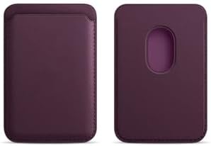 - Uyumlu MagSafe Deri Cüzdan Kartlık, Derin Mor, Manyetik Bağlantı, Şık ve İnce Tasarım, 3 Kart Kapasiteli Deri Aksesuar