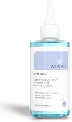WIWIFY Arındırıcı Cilt Yenileyici Komedon Siyah Nokta Sivilce Karşıtı Tonik (glycolic Acid 5% Aha Bha) TONİK