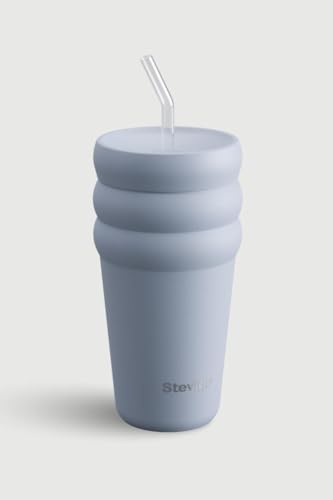 3 Bubble Two-Cap Straw Tumbler Çelik Termos 600 ML Zen Blue ST-246
