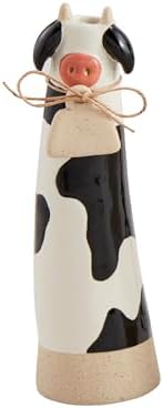 Mud Pie Çiftlik Kök Vazo, İnek, 23,2 cm x 5,7 cm
