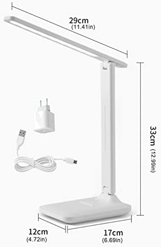 Şarjlı Masa Lambası 3 Renk Dokunmatik Telefon Standlı Kademeli Çalışma Okuma Işığı Lambası 9W (Beyaz)