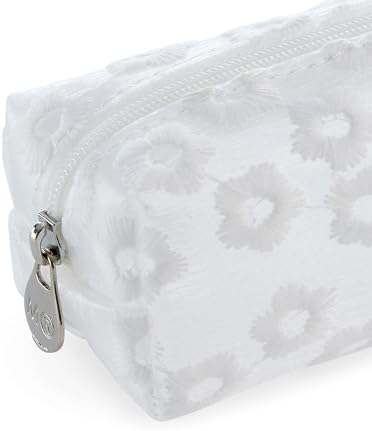 Kalem Çantası Mr Beyaz Çiçek İşlemeli