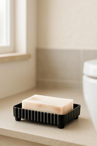 Serisi Siyah Banyo Seti, 5 Parça Akrilik Kare 5 Litre Çöp Kovası, Sabunluk, Fırçalık Takımı 34 Siyah