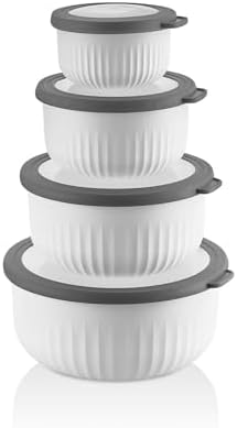 Vakumlu Saklama Kabı, Beyaz, 4'Lü, Beyaz