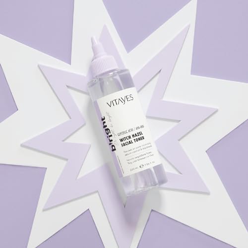 VITAYES Cadı Fındığı Yüz Toniği AHA-BHA, Glikolik Asit Gözenek Sıkılaştırıcı Akne Karşıtı Canlandırıcı Tonik