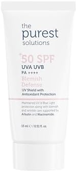 The Purest Solutions Cilt Tonu Eşitleyici Ve Leke Karşıtı Blemish Defense Renkli Güneş Koruyucu Krem SPF 50, Seyahat Boy 15 ml