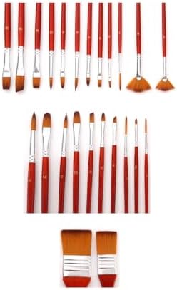 Kırmızı 24 Parçalı Profesyonel Sanat Fırça Seti Çantalı Yağlıboya Akrilik Guaj