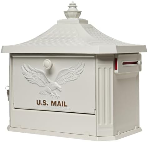Mailboxes Hamilton Cast Alüminyum Post-Mount Posta Kutusu, HM200WAM, Beyaz