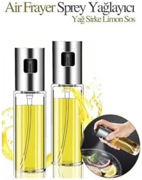 100 ml Cam Sprey Yağdanlık – Airfryer, Salata, Barbekü, Yağ, Sirke ve Sos İçin Püskürtme Şişesi