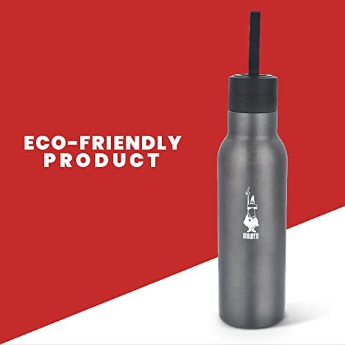 - Termal Şişe - 750mL - Koyu Gri Renk - Paslanmaz Çelik - Çift Katmanlı - 12 Saat 24 Saat Soğuk Tutar - Hava Geçirmez Vidalı Kapak Özelliği - Özel Silikon Conta Sayesinde Sızdırmaz Şişe