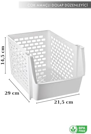 4 Adet Çok Amaçlı Dolap Içi Ve Buzdolabı Içi Katlı Düzenleyici Beyaz
