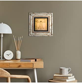 da Vinci Vitruvius Adamı Taş Duvar Tablosu - Çerçeveli Taş Tablo - Dekoratif Duvar Sanatı - Modern Ev ve Ofis Duvar Dekoru T1-17