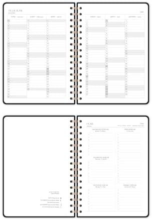 2026 A5 Spiralli Haftalık Ajanda 12 Aylık - Siyah