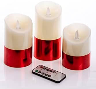 3LÜ KUMANDALI KIRMIZI LEDLİ MUM SET 20