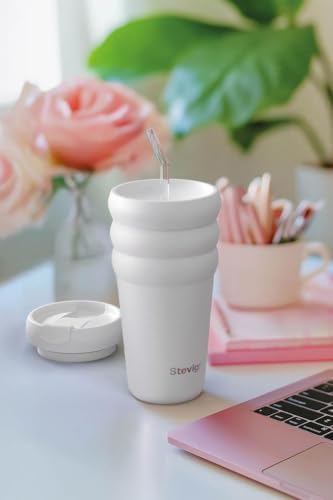 3 Bubble Two-Cap Straw Tumbler Çelik Termos 600 ML ST-249