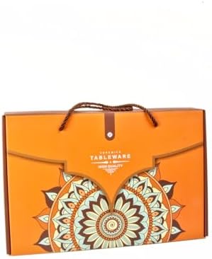 6'Lı Desenli Porselen Kase Seti 320 Ml, Çorbalık, Kahvaltılık, Atıştırmalık Kase Hediyelik Kutulu,Çok Renkli, FAN11