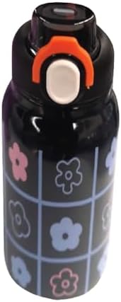 Çelik İçli Termos 550Ml Siyah Çiçekli