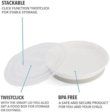 78167 silikon çocuk tabağı, BPA içermez, kaymaz, 6 aylıktan itibaren, beyaz