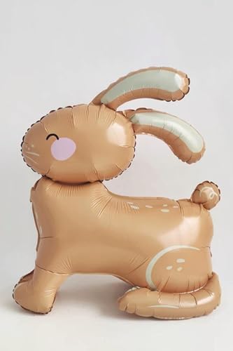 Sarımsı Kahverengi 3D Büyük Boy Tavşan Folyo Balon