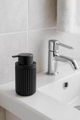 Serisi Siyah Banyo Seti, 3 Parça Oval Akrilik Sabunluk Fırçalık ve Sıvı Sabunluk Takımı - 3319