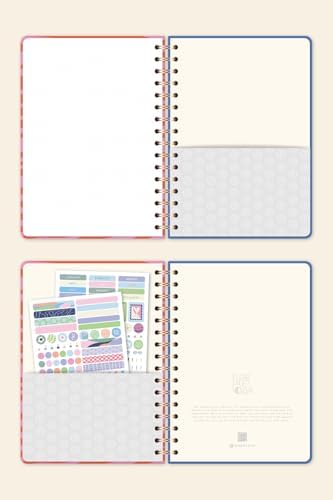 A5 Spiralli Sert Kapak Lastikli Noktalı Not Defteri Kırmızı