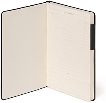 - Beyaz sayfalı not defteri, FSC® sertifikalı kağıt, fildişi kağıdı, 90 g/m², 192 sayfa, yumuşak kapak, lastik bantlı kilit, 13 x 21 cm, renk siyah