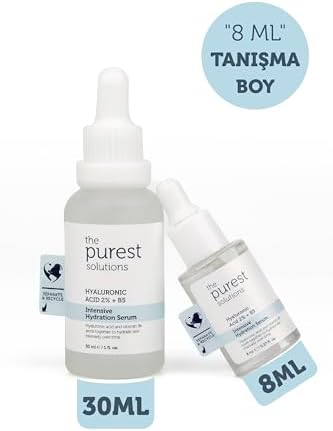 The Purest Solutions Yoğun Nemlendirme ve Dolgun Görünüm Etkili Yenileyici Hyalüronik Asit Cilt Bakım Serumu, Seyahat Boy 8 ml
