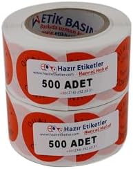 hazır al hızlı al Kalite Kontrol Etiketi 30mm Çap Ruloda 500 Adet 2 Rulo Toplam 1000 Adet Turuncu Zemine Siyah Baskılı Control Etiketi