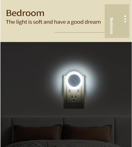 Duvara Monte LED Gece Lambası, alacakaranlık sensörlü, 0.5w duvar fişli gece lambası, koridor, merdiven, mutfak, banyo için, 6'lı paket yuvarlak tasarım