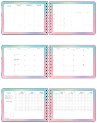 2026 Dikey Haftalık Ajanda – Yatay A5 Formda Spiralli Sert Kapak Haftalık Ajanda 21x15 cm Bulut