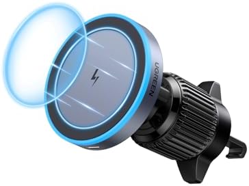 UGREEN Kablosuz Araç Şarj Cihazı Cep Telefonu Tutucu Şarj Fonksiyonlu Araç Cep Telefonu Tutucu 16,16 Pro,16 Pro Max,15,14,13,12 Serisi için MagSafe ile Uyumlu, Bekleme Fonksiyonunu Destekler