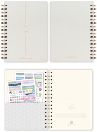 2026 A5 Spiralli Haftalık Ajanda 12 Aylık - Krem