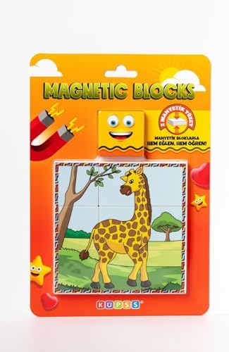 Manyetik Blok Çift Taraflı 9 Parçalı Mıknatıslı Puzzle 2 Görsel -Fil YapBoz