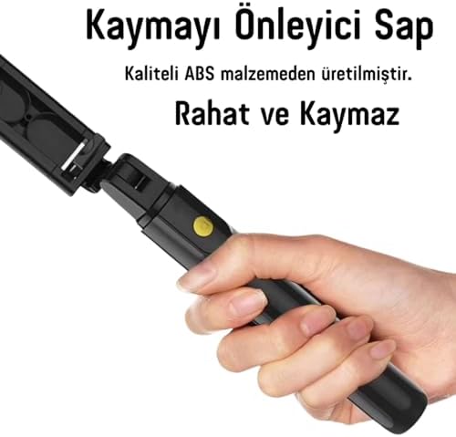 ® Bluetooth Uzaktan Kumandalı Selfie Çubuğu – Paslanmaz Çelik Gövde, 70 cm Uzayabilir, iOS & Uyumlu, Kablosuz Uzaktan Deklanşörlü Telefon Tripodu