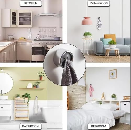 2 Adet, Hafif, Lüks Vakumlu Kancalar, Güçlü Yük Taşıma Kapasiteli, Deliksiz Yapışkanlı Kancalar (Banyo ve Tuvalet İçin), Vidalama Gerektirmez, Kendinden Yapışkanlı
