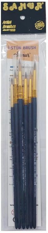 6'lı 123 Sentetik Akrilik ve Sulu Boya Fırça Seti