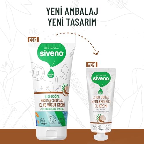 Siveno%100 Doğal El ve Vücut Kremi Hindistan Cevizi Avokado Yoğun Nemlendirici Onarıcı Vegan 30 ml