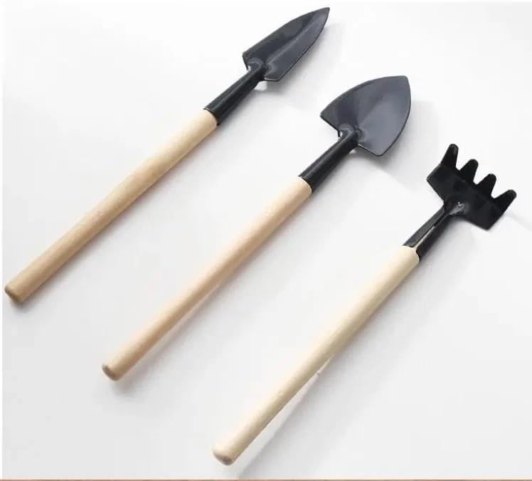 3 Parça Mini Bitki Hobi Seti - Bahçe Saksı Sukulent Bakım Çapa-Tırmık-Kürek