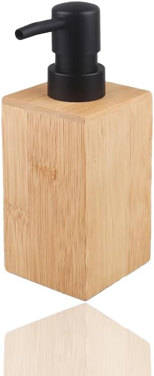 Bambu Sıvı Sabunluk, Modern Siyah Pompalı, 17x7x7 cm