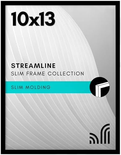 Americanflat Siyah 10x13 Resim Çerçevesi - Kırılmaya Dayanıklı Camlı İnce Kenarlıklı Fotoğraf Çerçevesi - Duvar ve Masa Üstü için Yatay ve Dikey Formatlar