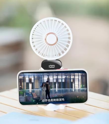 Aet Mini Klima 5 Kademeli Şarjlı Taşınabilir Dijital Led Göstergeli El Fanı Vantilatör - Beyaz