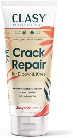 CLASYCARE Dirsek ve Diz Çatlak Onarıcı Krem – Yoğun Nemlendirici & Ölü Deri Temizleyici – Hindistan Cevizi Yağı & Seramid ile Kuru, Sert, Koyu Renkli Cilt Onarımı – Tüm Cilt Tipleri, 100 ml