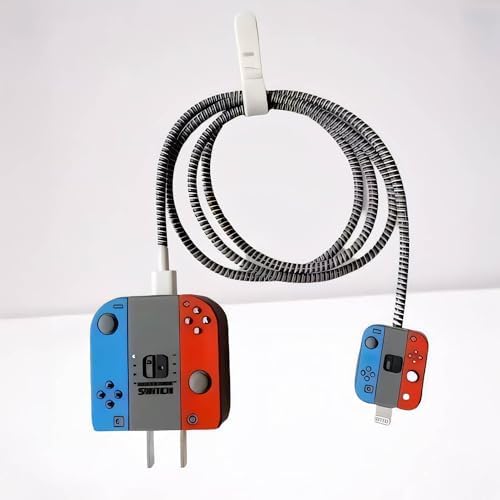 18w-20w Şarj Adaptörü ile Uyumlu Switch Tasarımlı Şarj Başlığı ve Şarj Kablo Koruyucu Set – Renkli