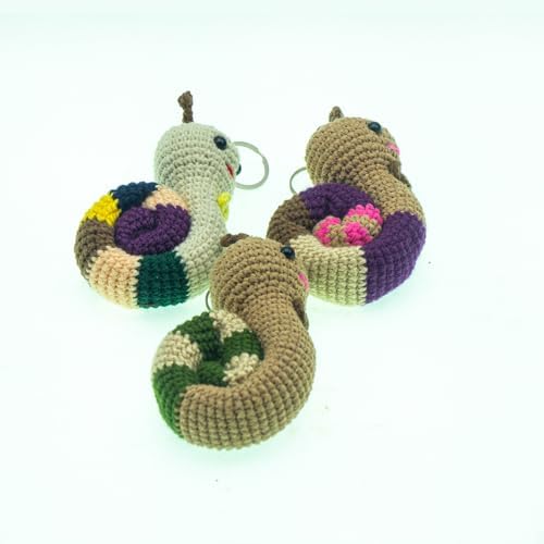 Renovon, Amigurumi SALYANGOZ Anahtarlık,Birinci Sınıf Pamuk İpten Tığ El İşçiliği ile Yapılmış,Sevimli,Sağlıklı, Peluş,Elyaf Dolgu,Yaratıcı,Şık,Sağlıklı Sevimli Figürler Çanta ve vb için Süs