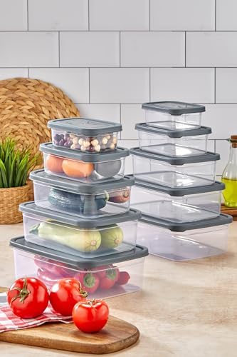 STORE 5'li Sızdırmaz Hava Almaz Buzdolabı Düzenleyici & Saklama Kabı Dikdörtgen Şeffaf Saklama Kabı Seti Buzdolabı Organizeri