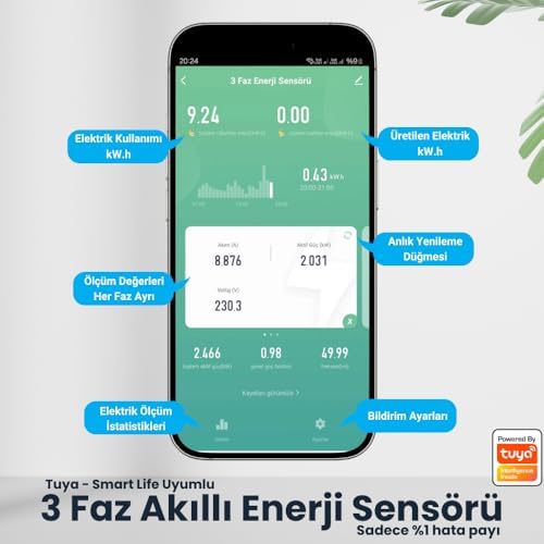 Akıllı Enerji Ölçer - 63A, Smart Life Uyumlu (AES-03Z)