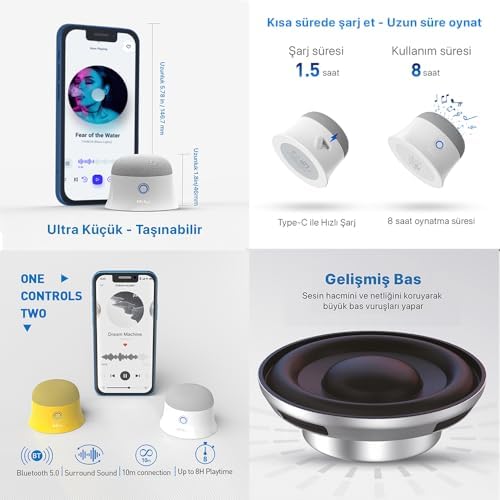 Mag-Soundmate MagSafe Uyumlu Mini Taşınabilir Bluetooth Hoparlör Beyaz