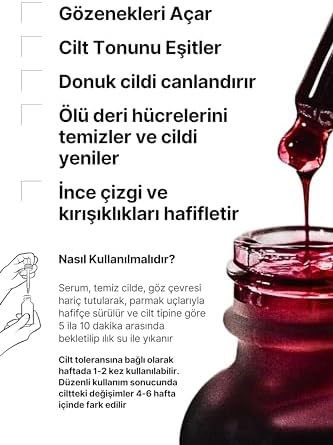 anocin AHA 30% + BHA 2% Canlandırıcı & Cilt Tonu Eşitleyici Kırmızı Peeling Cilt Serum 4