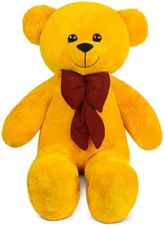 100 cm Dev Pelüş,Papyonlu Ayı,Peluş,Yumuşak ve Sevimli Büyük Boy,Sarılmalık Ayı,Papyonlu Ayıcık,Sevgiliye Hediye Ayıcık (Sarı)